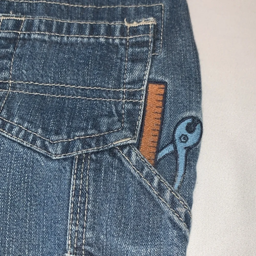 Vintage Mechanic Embroidered Tools Toddler Overalls by Oshkosh